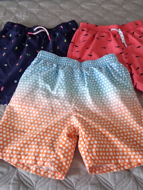 Cat & Jack Other - Cat & Jack Boys Swim Trunks Lot - Navy, Coral & Orange-Blue Gradient